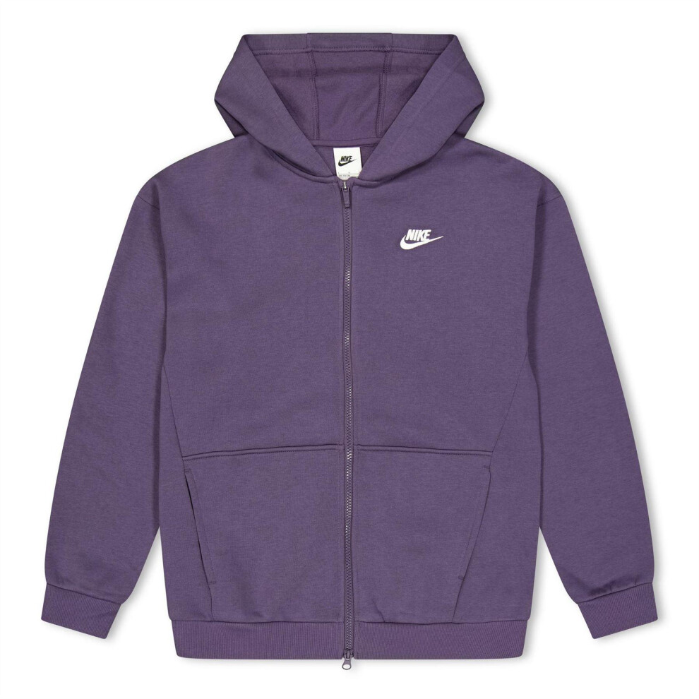 Nike (11-12 Years, Raisin Purple) Girls Sportswear Full Zip Hoodie