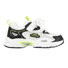 (2 UK, White/Black) Slazenger Childrens/Kids Logo Lace Up Trainers