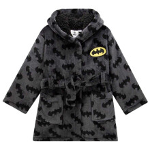 (2-3 Years, Black/Yellow) Batman Childrens/Kids Sherpa Fleece Dressing Gown