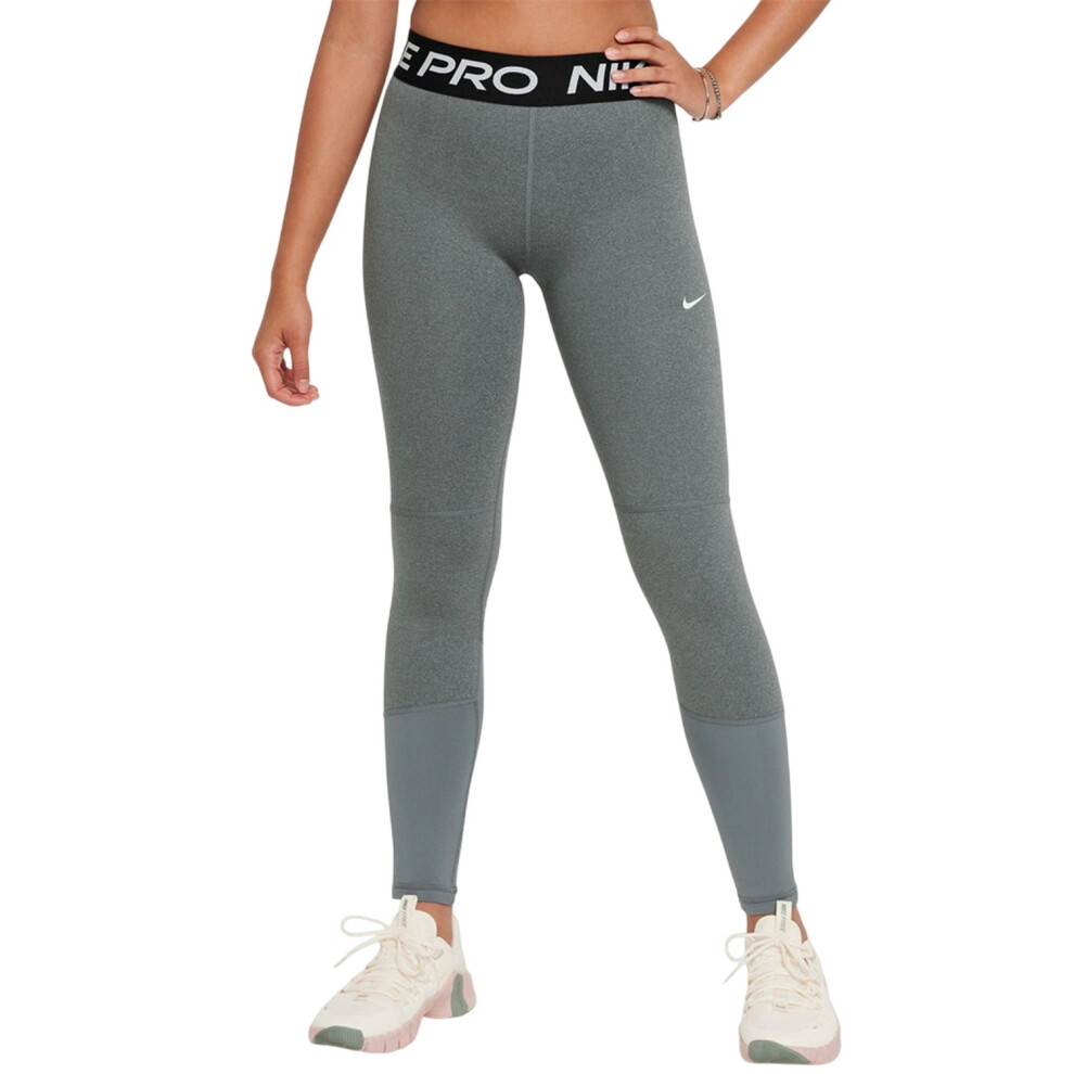 Nike (9-10 Years, Carbon Heather) Girls Pro Tights