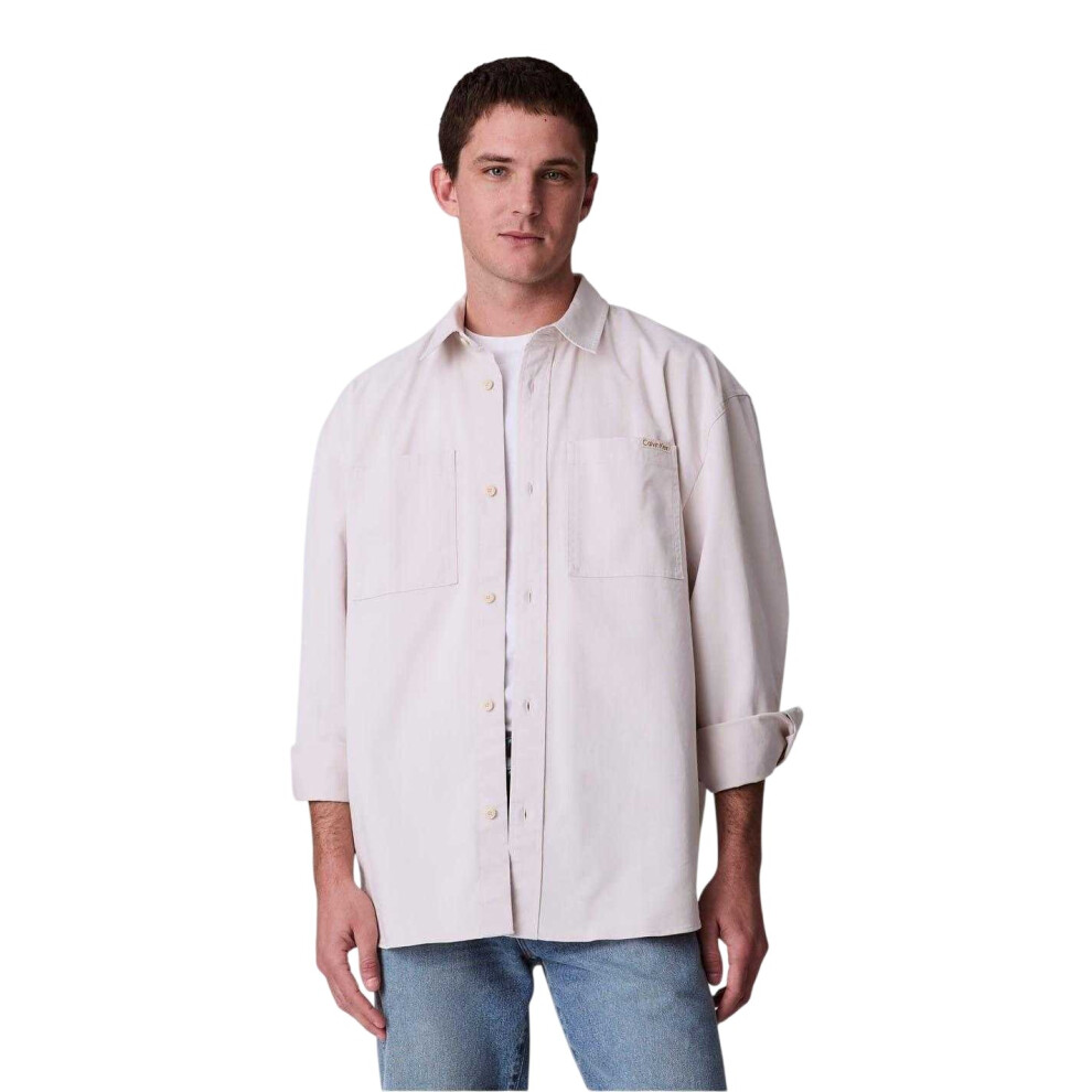 Calvin Klein (Xl, Chalk) Mens Chambray Shirt