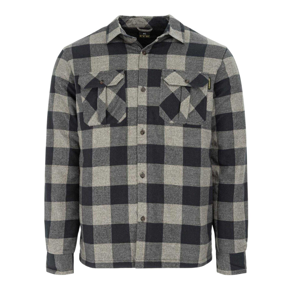 Dunlop (Xl, Grey/Black) Mens Lumber Buffalo Check Flannel Shirt