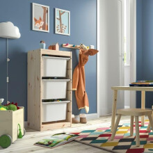 IKEA TROFAST Storage Unit with 3 Boxes 44x30x91cm