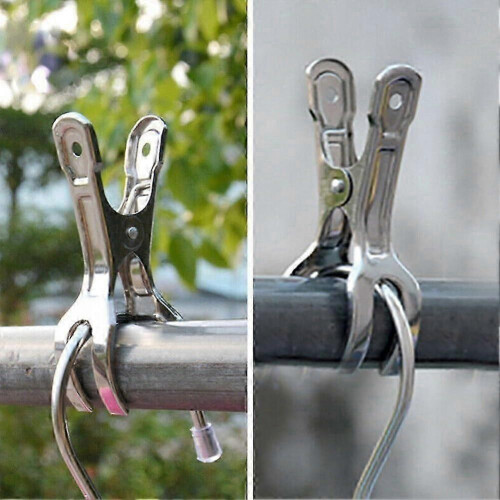 Robust stainless steel beach towel clips for maximum hold on all objects, 6 pieces 2