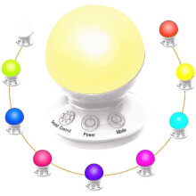 Night Lights for Kids,Desk Lamp with 5 Level Dimmable Warm White Light 16 Color Changing RGB with Voice-Activated Mode for Bedroom/Office/Outdoor,whi