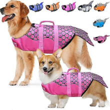 (XS, Pink) Dog Life Jacket Portable Dog Ripstop Swimming Jacket Vest, Adjustable Lifesaver Vests With Rescue Handle For Small Medium And Large Dogs