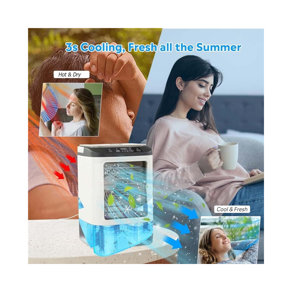 4 In 1 Portable Air Cooler 900Ml Evaporative Cooling Fan With Night Light 8586373540951