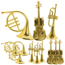 12St Mini Instrumenten Kit Gouden ABS Voor Kerstversiering