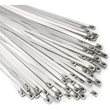 Metal Zip Ties 11.8 Inch 200pcs 304 Stainless Steel Zip Ties Heavy Duty Multi-Purpose Self-Locking Cable Ties