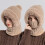 Gorro de malha 3 em 1 Yocbz para mulheres com cachecol e 8