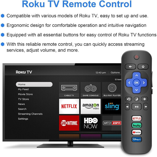 Ensemble de 2 coques pour télécommande Roku TV compatible avec TCL, Onn, Hisense et Philips 1