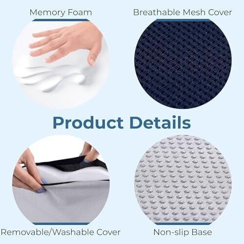 Memory Foam Sædehynde til Halebensaflastning Blå 1