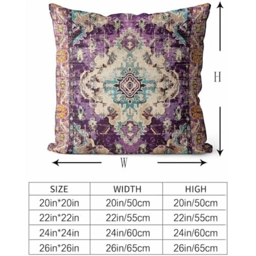 Μαξιλαροθήκες boho μωβ βαμβακερές 26x26 ίντσες σετ των 2 τεμαχίων 1