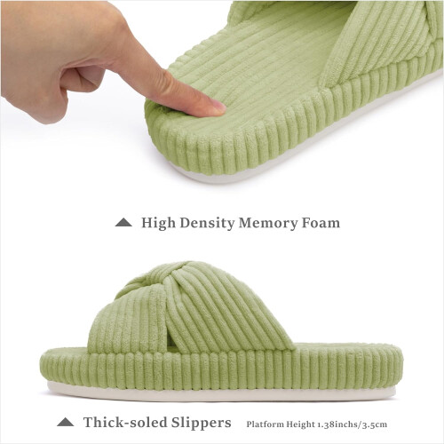 Dame hjemmesko i memory foam med fløjlsbøjledesign, 1 par 1