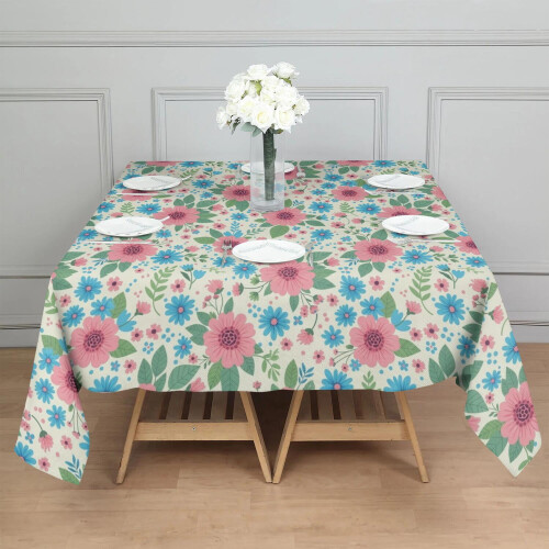 Toalha de mesa quadrada Pioneer Flower com estampa floral, 132 x 132 cm (52 x 52 polegadas) 2
