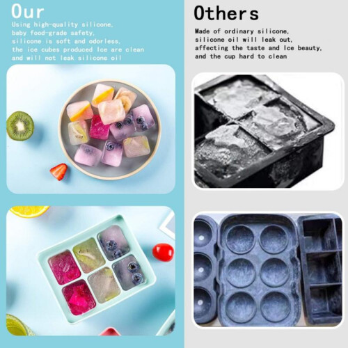 3-Piece Ice Cube Molds, Silicone Ice Cube Tray with Lid, Stackable and Dishwasher Safe Ice Cube Molds 2