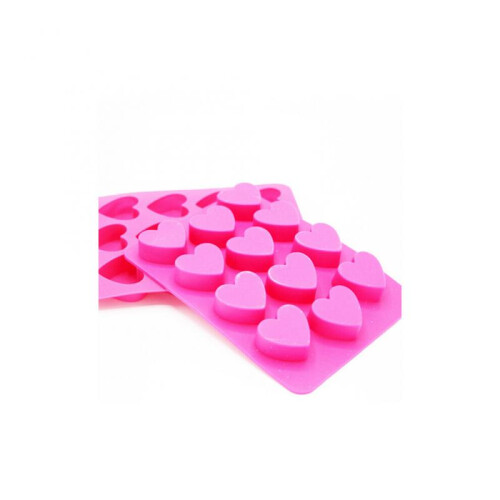 Silicone Ice Cube Tray, Heart Shaped Ice Cube Molds, Pink 2