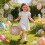 Easter basket with handle imitation linen1piece 5
