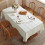 Toalha de mesa de linho estilo fazenda bege 60x84 polegadas 4