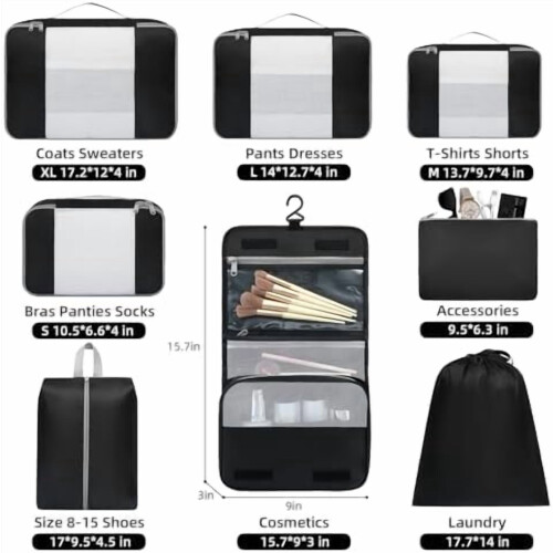 Packwürfel-Set Reiseorganizer für Koffer und Handgepäck 1