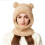 Bear Mask Cap Windproof Plush-Lined Knit Beanie 1pc 2