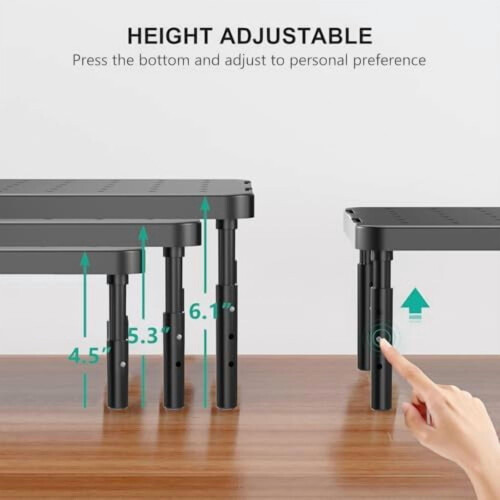 Monitor Stand for Desk Adjustable Laptop Riser Black 1 Pack 1