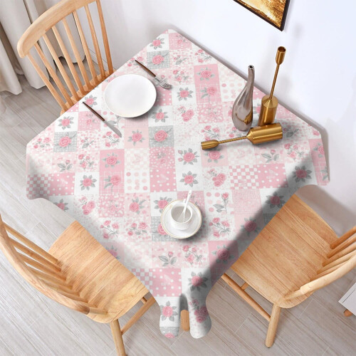 Toalha de mesa quadrada Pioneer Flower com estampa floral, 132 x 132 cm (52 x 52 polegadas) 1