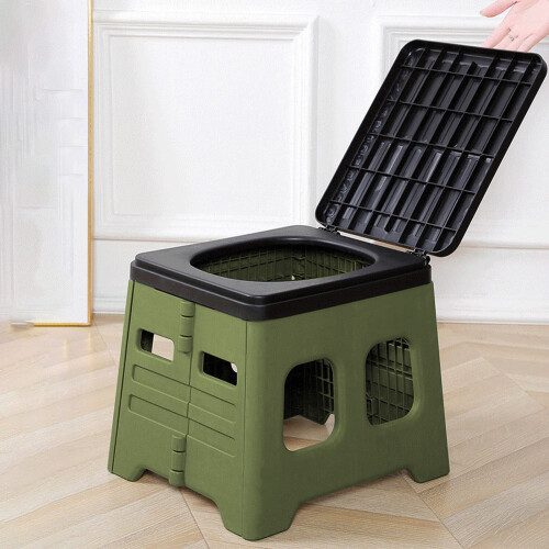 Portable Folding Toilet for Camping and Emergencies Green 1