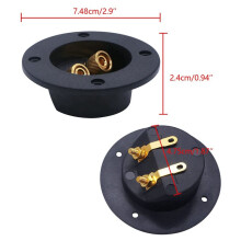 12 Pezzi DIY Casa Stereo per Auto un 2 Vie Altoparlante Scatola Terminale Binding Post Connettori un Tazza un Molla Rotonda Spine Subwoofer (Nero)