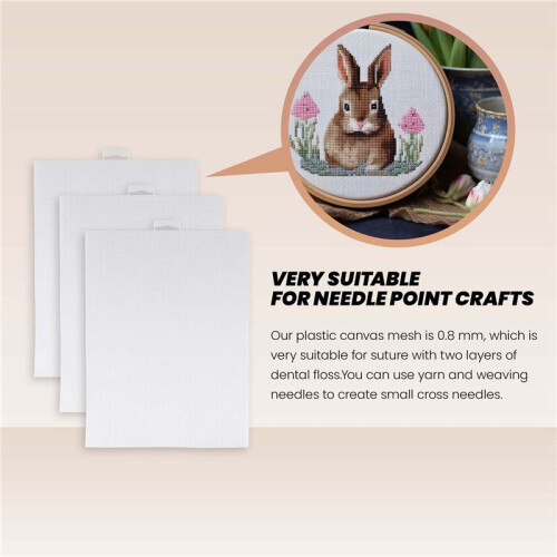 15PCS 14 Count Plastic Mesh Canvas Sheets, Perforated Plastic Stitching Canvas  Stitch Plastic Mesh Canvas