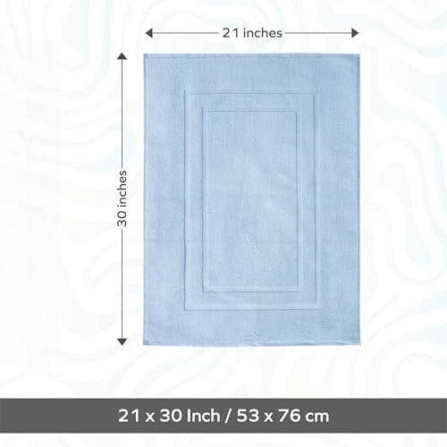 Tapetes de banho Feather & Stitch em algodão felpudo, conjunto de 2 peças, 76 x 53 cm (30 x 21 polegadas). 2