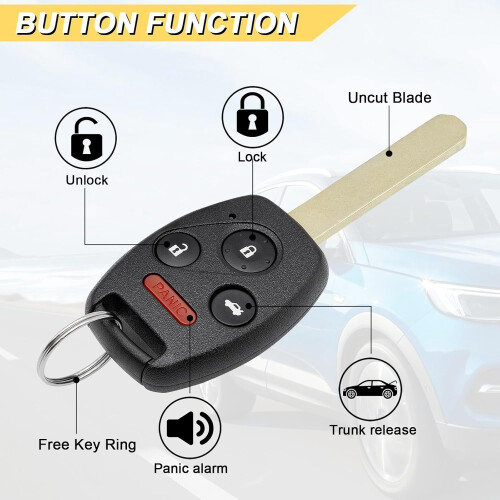 Télécommande de remplacement pour Honda Civic EX Si Hybrid (2006-2013) 2