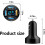 4-i-1 66W biloplader USB 2.4A QC 3.0 voltmeter LED sort 2
