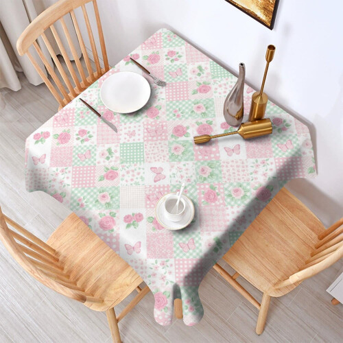 Toalha de mesa quadrada Pioneer Flower com estampa floral, 107 x 107 cm (42 x 42 polegadas) 1