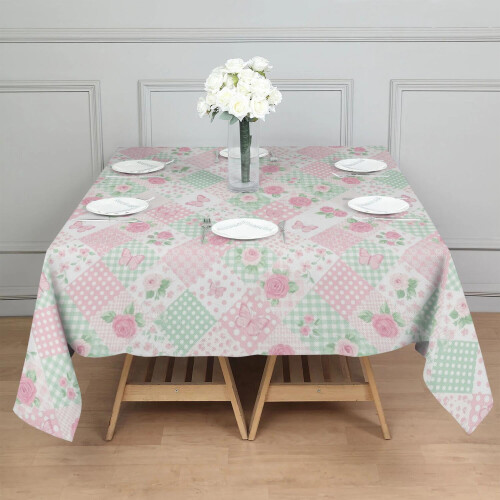 Toalha de mesa quadrada Pioneer Flower com estampa floral, 107 x 107 cm (42 x 42 polegadas) 2