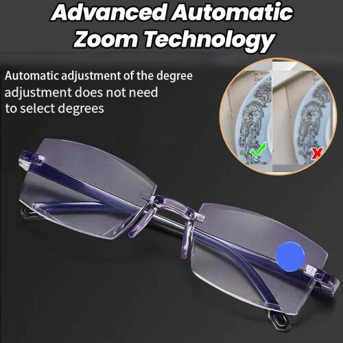 Blue Ease Optics Clear Auto-Zoom leesbril 1