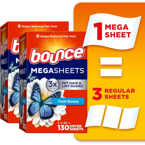 Mega Dryer Sheets Fresh Breeze 130 Count 1