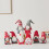 Gnome dockornament med röd stickad mössa, 1 st. 4