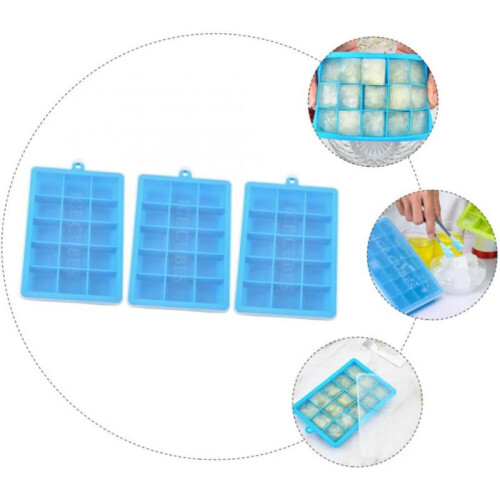 3pcs Ice Cube Maker 15-Cavity Ice Cube Mold Silicone Ice Cube Making Devices 2