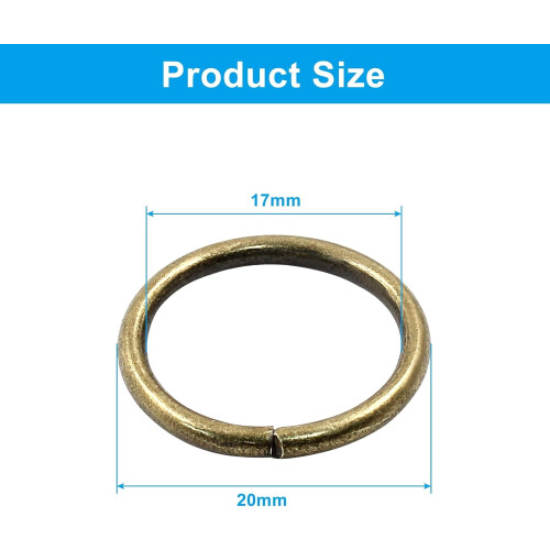 20 mm open springringen goudkleurig, 150 stuks, 2 mm dik 1