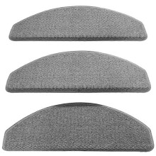 (WITH TAPE 75CM, Gray arc) EVAGO Gray Stair Treads Carpet Non-Slip Indoor Stair Runners for Wooden Steps, Stair Rugs for Kids and Dogs