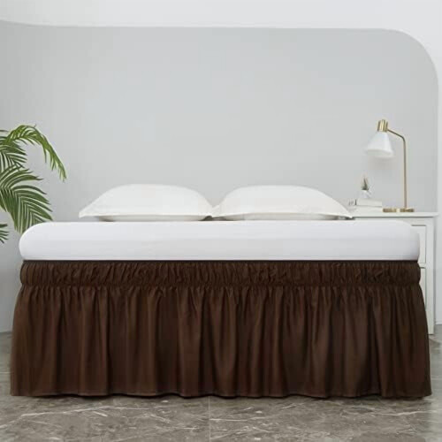 Rundum-Bettrock, braun, Einzel-/Doppelbett, 35,5 cm Fallhöhe 1