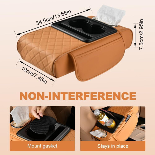 Universal Car Bracket Box Mat από δέρμα PU, πολυλειτουργικό κάλυμμα κεντρικής κονσόλας 5 σε 1 1