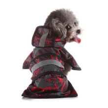 (XS, RED) EVAGO Small And Large Dog Raincoat Adjustable Pet Water Proof Clothes Lightweight Rain Jacket Poncho Hoodies with Strip Reflective