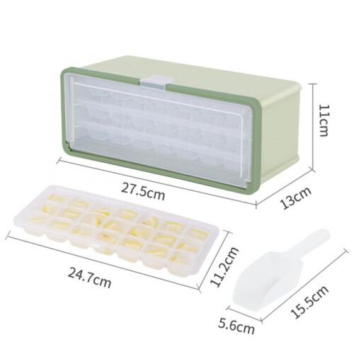 Stackable Ice Cube Molds for Easy Ice Release, Flexible Silicone Ice Cube Trays Reusable BPA Free Stackable Square Ice Cube Mold for Convenient Moving 1