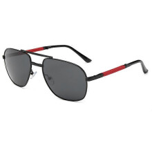(RED) EVAGO Polarized Metal Alloy Frame Folding Compact Pocket Aviator Sunglasses
