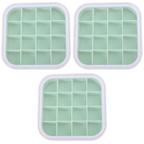 3Pcs 16 Grid Silicone Ice Cube Mold with Lid 2