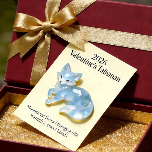 Moonstone Fox Talisman Crystal Ornament Handcrafted Gift 2