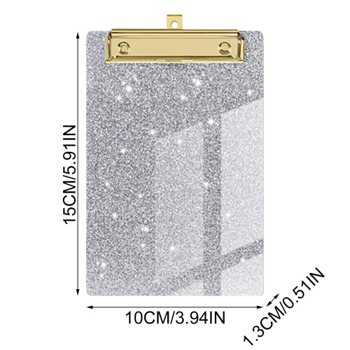 Ακρυλικό Glitter Clipboard 4x6 ιντσών για τάξη και γραφείο 2