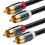 2RCA to 2RCA audio cable gold-plated 6 ft 4